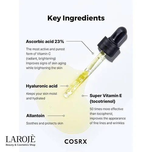 سرم ضدلک و روشن کننده ویتامین سی 23% کوزارکس Cosrx - تصویر ۴ سرم ضدلک و روشن کننده ویتامین سی 23% کوزارکس Cosrx - تصویر ۴