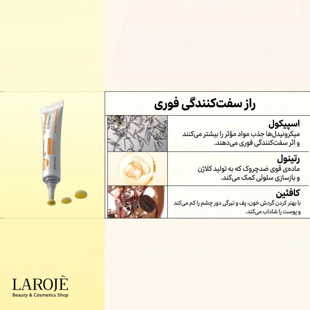 راز سفت‌کنندگی فوری کرم دور چشم رتینول: اسپیکول، رتینول و کافئین