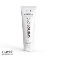 ضد آفتاب بی‌رنگ ژنوبایوتیک مخصوص پوست خشک و معمولی SPF50 حجم ۵۰ میلی‌لیتر