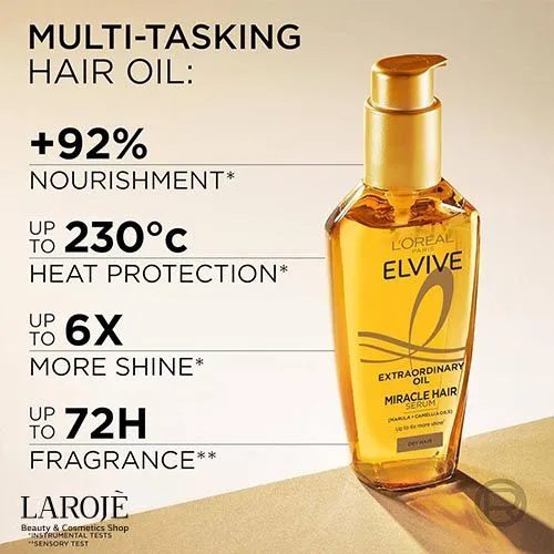 روغن مخصوص موی خشک لورال L'oreal مدل Elvive - تصویر ۲ روغن مخصوص موی خشک لورال L'oreal مدل Elvive - تصویر ۲