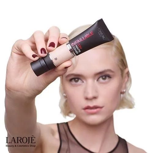 کرم پودر لورال اینفالیبل ۳۲ ساعته L'oreal حاوی نیاسینامید - تصویر ۲ کرم پودر لورال اینفالیبل ۳۲ ساعته L'oreal حاوی نیاسینامید - تصویر ۲