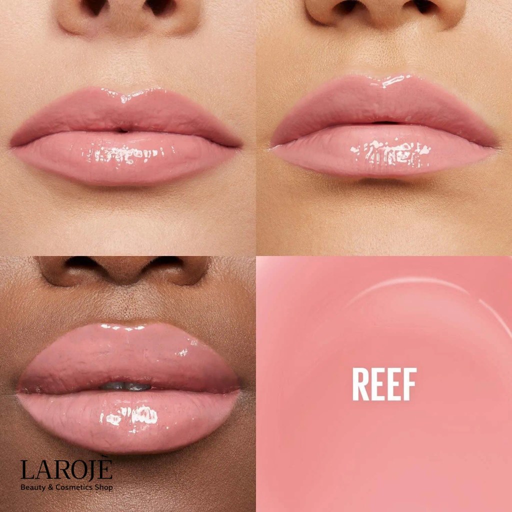رنگ 006 Reef لیپ گلاس میبلین Lifter Gloss روی سه رنگ پوست