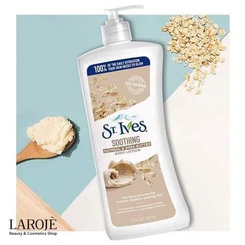 لوسیون بدن تسکین دهنده سنت ایوز St Ives حاوی عصاره جو دوسر و شی باتر - تصویر ۲